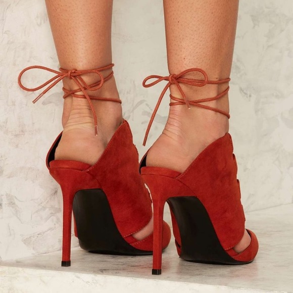 NWOT Nasty Gal | Point It Out Lace-Up Heels | 7.5 - Picture 3 of 12